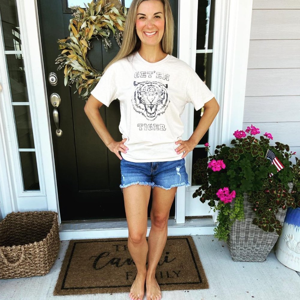 Blank Paige Get Em Tiger Tee